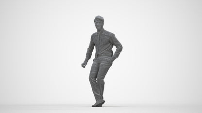 realistic 3D human man business, archviz people FBX OBJ for Blender, wireframe back view