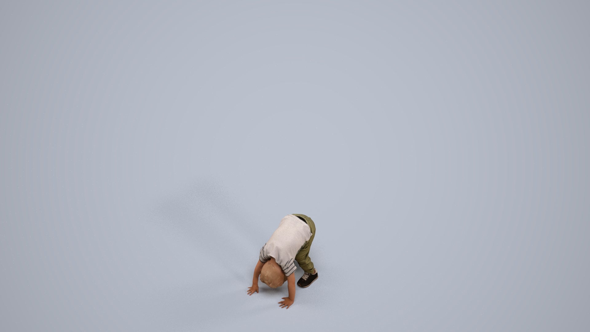 3D scanned boy kids casual, photorealistic archviz people for Enscape and SketchUp, back view render