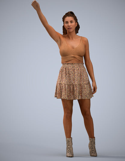 realistic 3D human woman casual standing, archviz people FBX OBJ for Blender