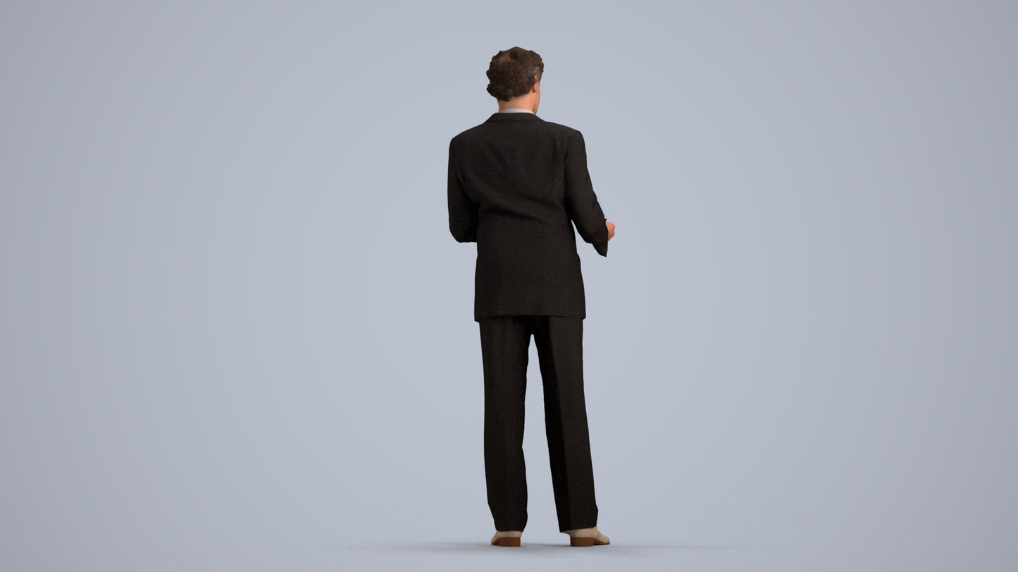 realistic 3D people man business, render-ready for V-Ray and Corona, FBX OBJ, front view render