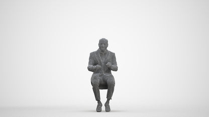 realistic 3D man business, scanned archviz people for Blender and 3ds Max, three-quarter front view render