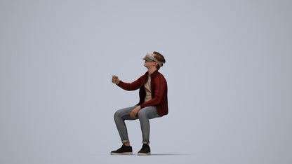 3D people model boy casual kids, scanned human for 3ds Max rendering, top-down view render