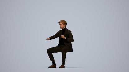 3D scanned man business, photorealistic archviz people for Enscape and SketchUp, top-down view render