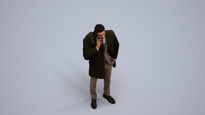 3D scanned man business, photorealistic archviz people for Enscape and SketchUp, back view render