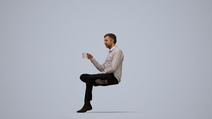 realistic 3D people man business, render-ready for V-Ray and Corona, FBX OBJ, top-down view render