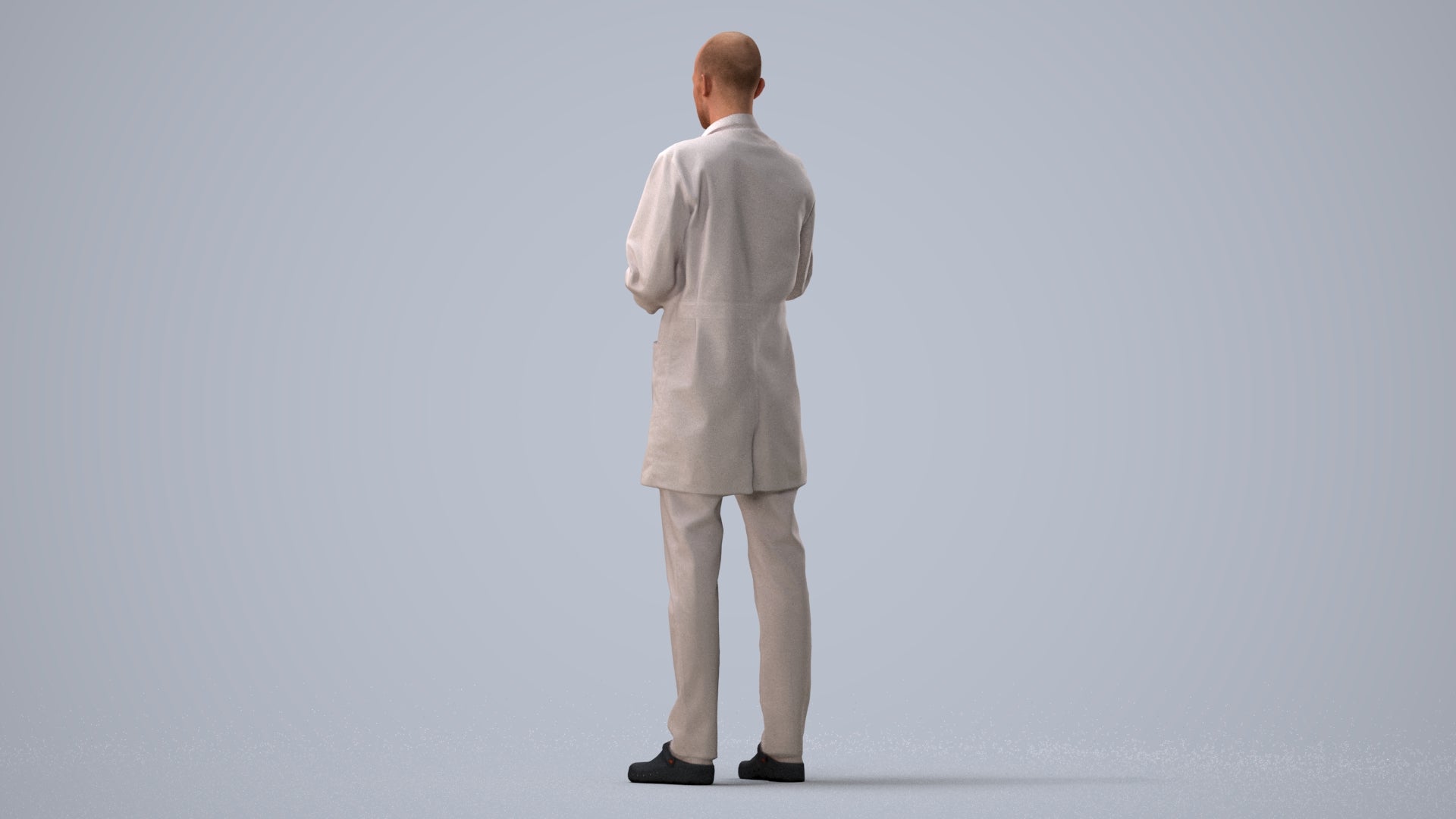 photogrammetry 3D man medical, realistic human model archviz FBX, three-quarter view render