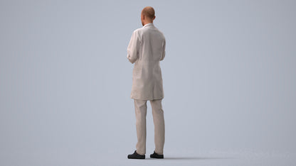 photogrammetry 3D man medical, realistic human model archviz FBX, three-quarter view render