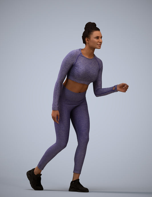 realistic 3D people woman sport, render-ready for V-Ray and Corona, FBX OBJ
