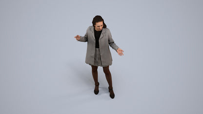 realistic 3D woman business, scanned archviz people for Blender and 3ds Max, back view render