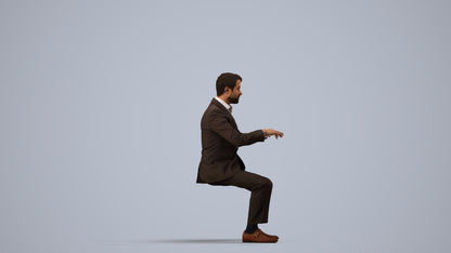 scanned 3D man business, photogrammetry people for Enscape and V-Ray, side view render
