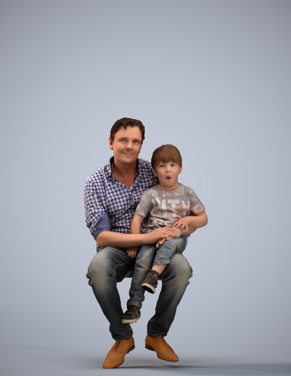 3D people model boy casual kids, scanned human for 3ds Max rendering