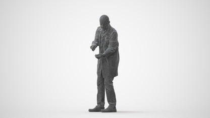 3D human model senior man medical, photogrammetry scanned person for archviz, square thumbnail