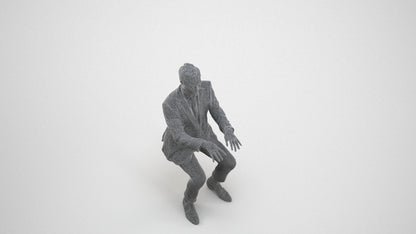 realistic 3D man formal business, scanned archviz people for Blender and 3ds Max, wireframe three-quarter view