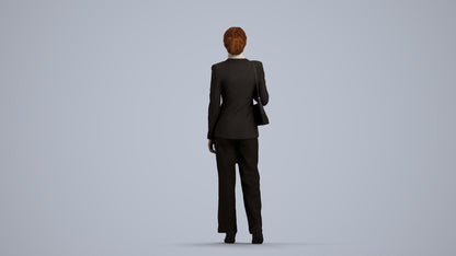 3D scanned woman business, photorealistic archviz people for Enscape and SketchUp, front view render