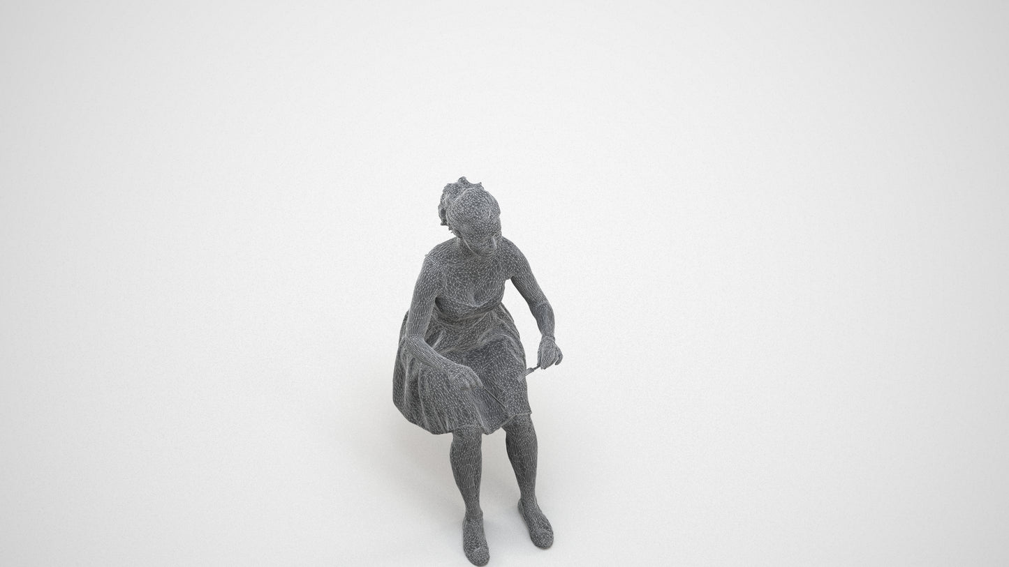 realistic 3D human woman formal formalaffairs, archviz people FBX OBJ for Blender, wireframe three-quarter view