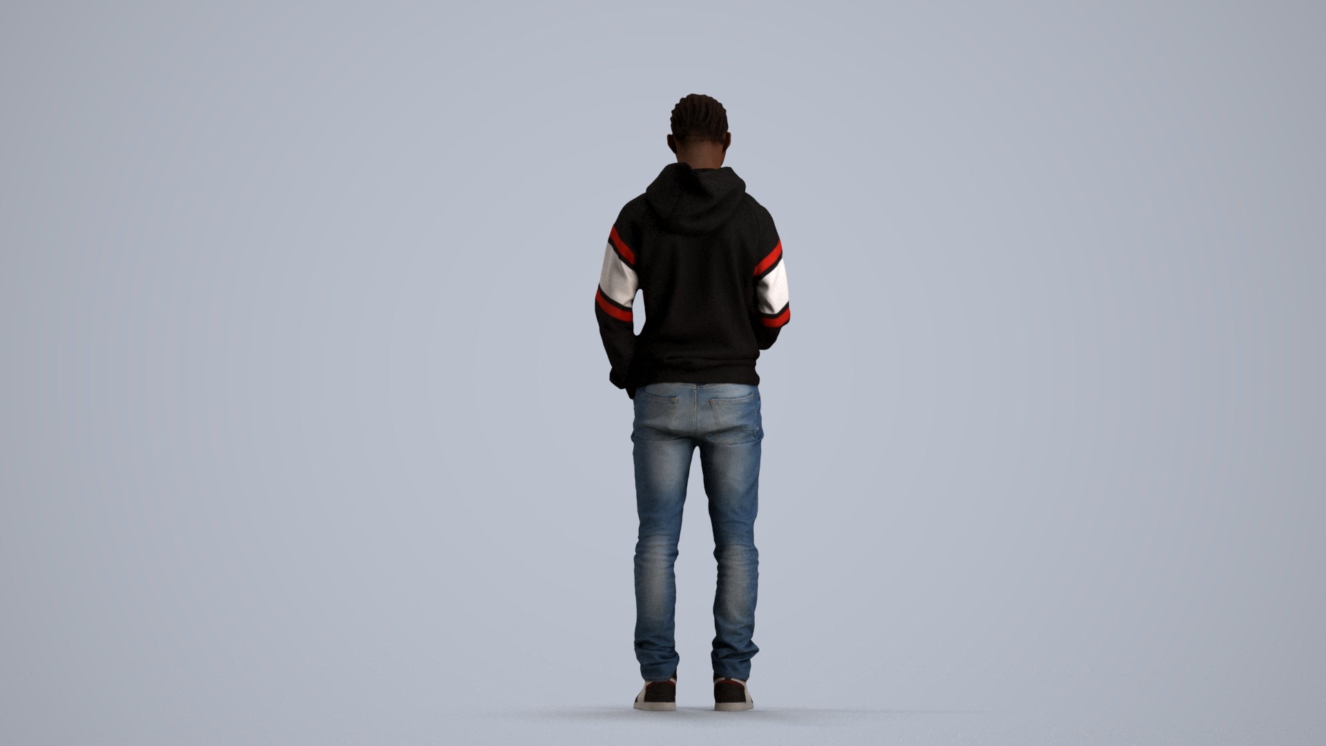 photogrammetry 3D boy casual kids, realistic human model archviz FBX, front view render