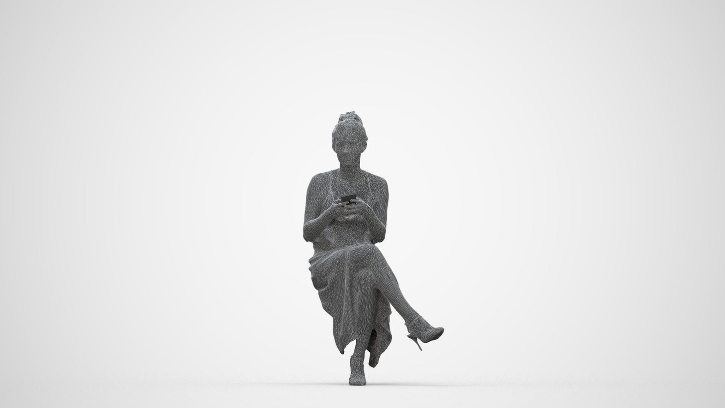 realistic 3D people woman formal formalaffairs, render-ready for V-Ray and Corona, FBX OBJ, wireframe back view