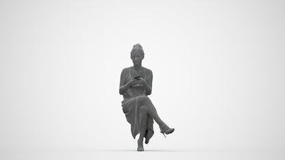 realistic 3D people woman formal formalaffairs, render-ready for V-Ray and Corona, FBX OBJ, wireframe back view