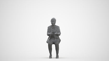 realistic 3D woman business, scanned archviz people for Blender and 3ds Max, three-quarter front view render