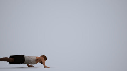 3D people model man sport, scanned human for 3ds Max rendering, side view render
