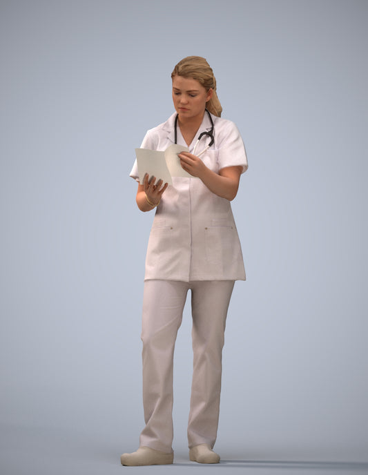 realistic 3D people woman medical, render-ready for V-Ray and Corona, FBX OBJ