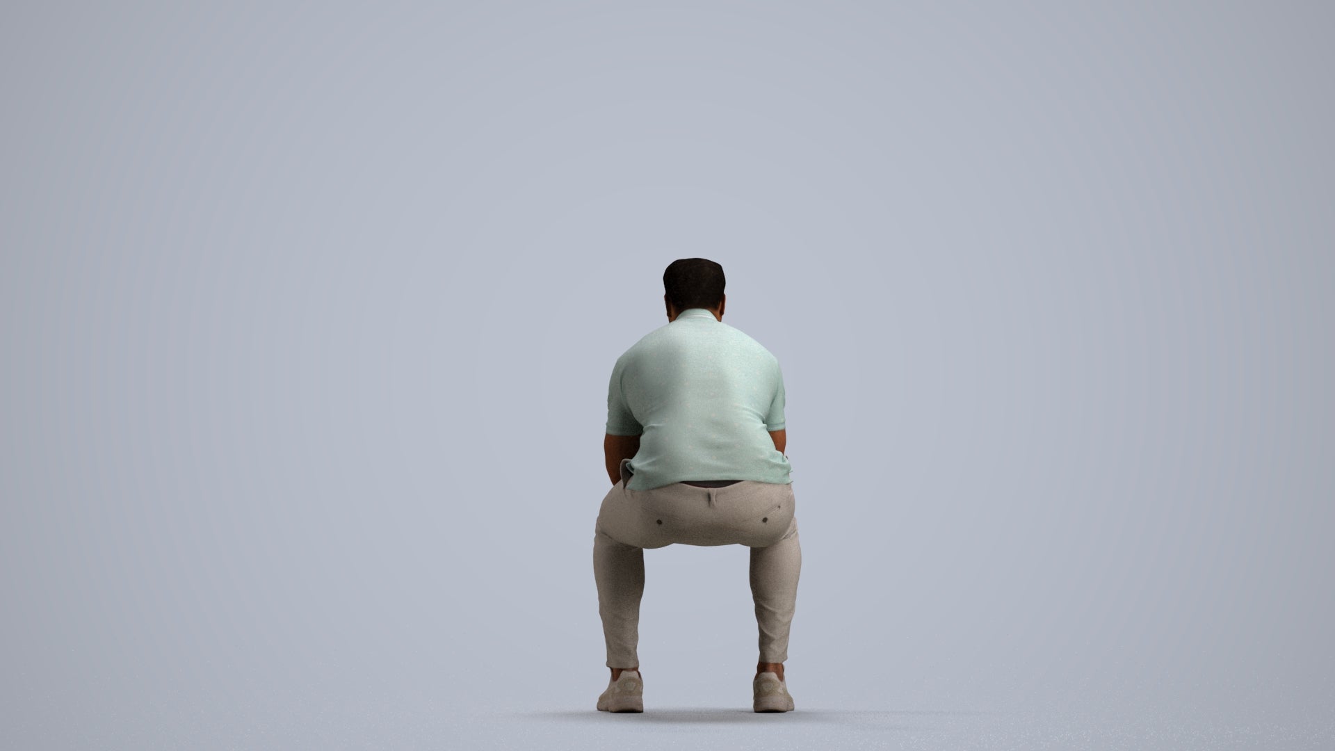 realistic 3D people man casual sitting, render-ready for V-Ray and Corona, FBX OBJ, front view render