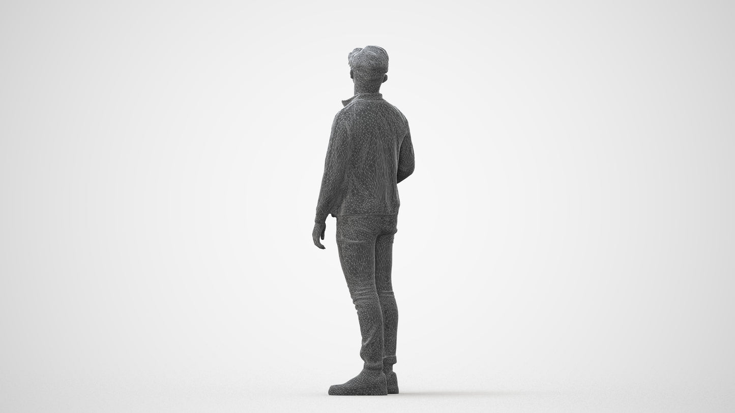 realistic 3D boy casual kids, scanned archviz people for Blender and 3ds Max, square thumbnail