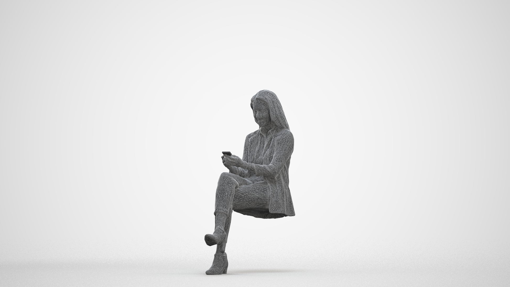 realistic 3D human woman business, archviz people FBX OBJ for Blender, three-quarter front view render