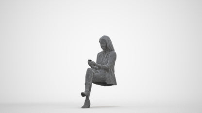 realistic 3D human woman business, archviz people FBX OBJ for Blender, three-quarter front view render