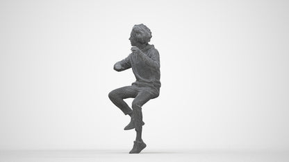 realistic 3D people man casual sitting, render-ready for V-Ray and Corona, FBX OBJ, wireframe back view
