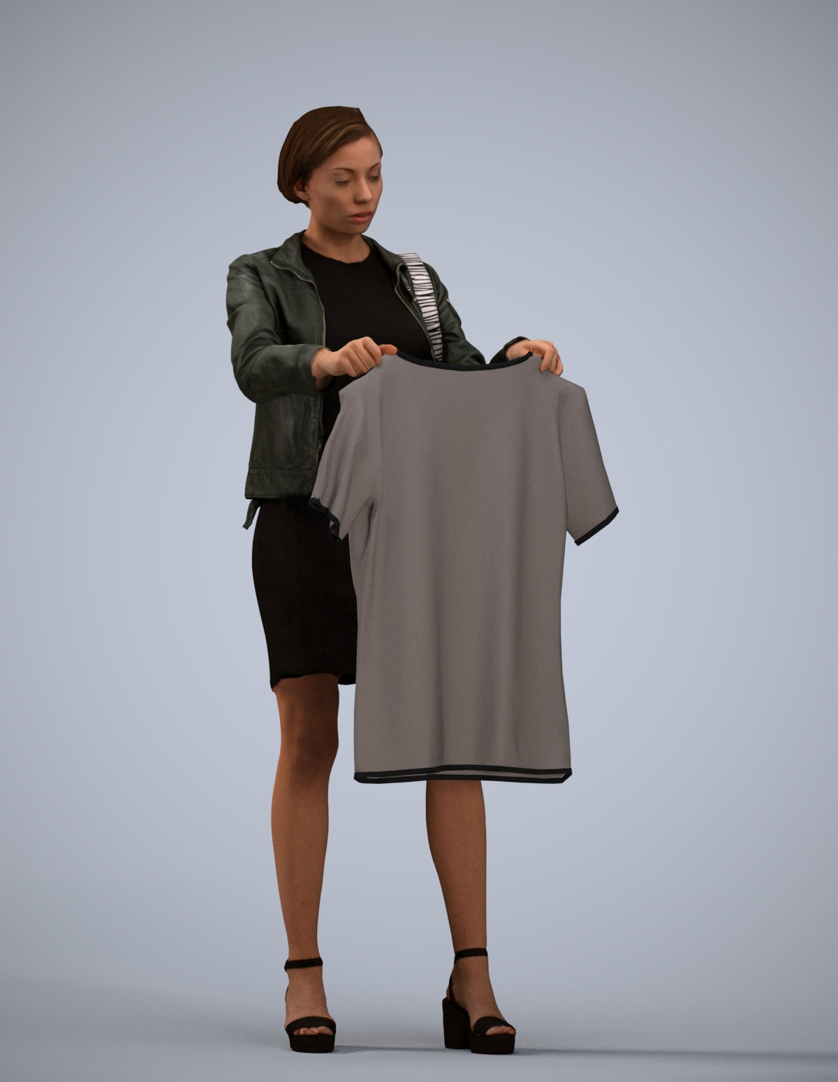 realistic 3D people woman casual mix, render-ready for V-Ray and Corona, FBX OBJ