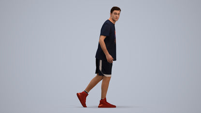 photogrammetry 3D man sport, realistic human model archviz FBX, standing pose render