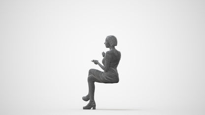 realistic 3D people woman business sitting, render-ready for V-Ray and Corona, FBX OBJ, square thumbnail