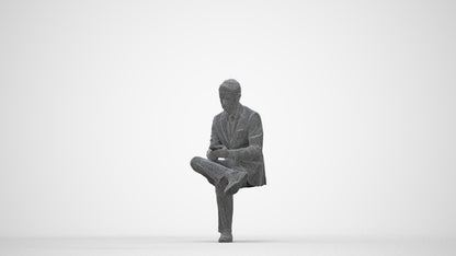 realistic 3D people man business, render-ready for V-Ray and Corona, FBX OBJ, wireframe back view