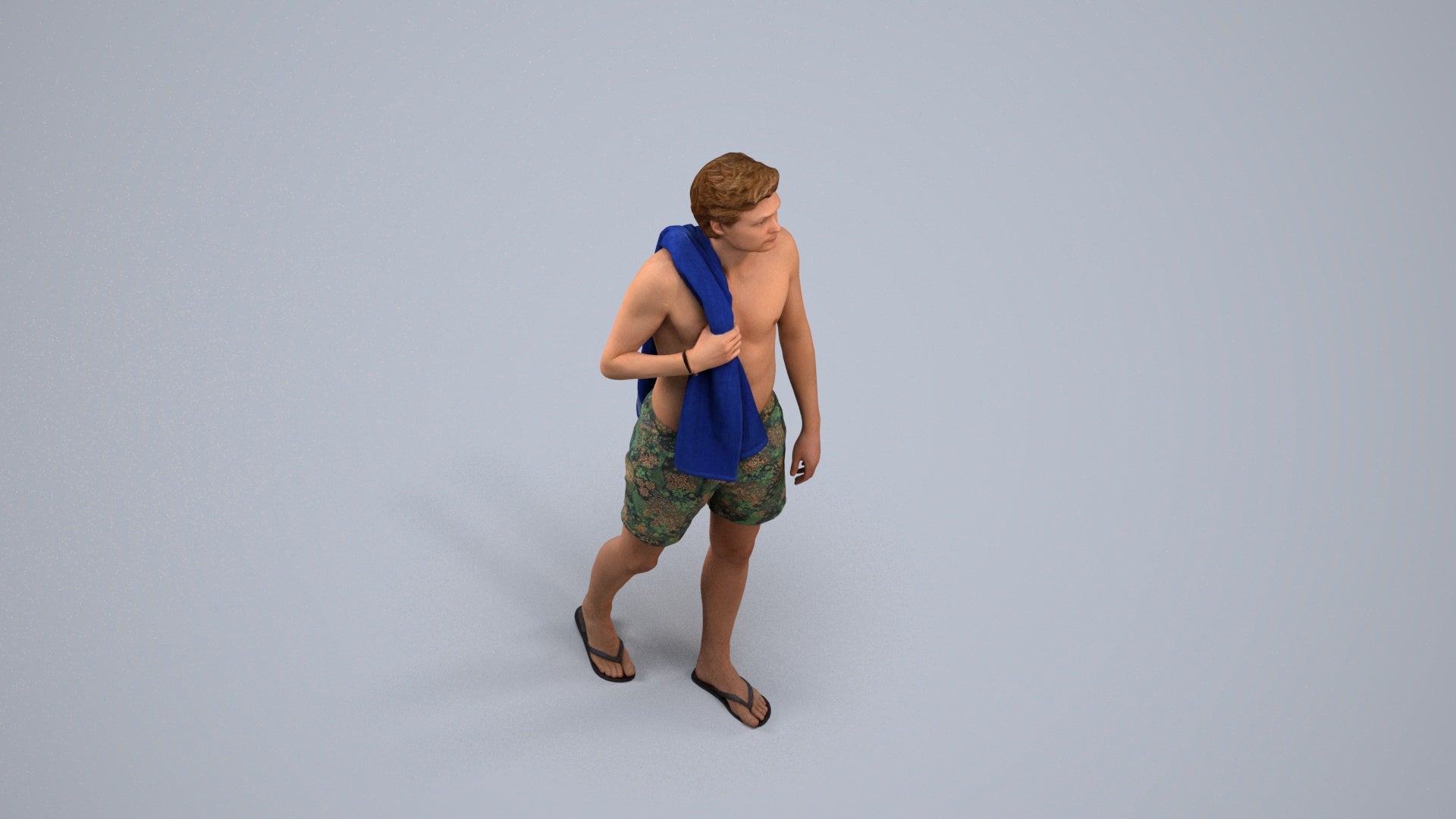 realistic 3D people man sport, render-ready for V-Ray and Corona, FBX OBJ, back view render