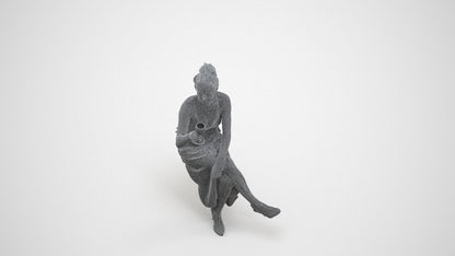 realistic 3D woman formal formalaffairs, scanned archviz people for Blender and 3ds Max, wireframe three-quarter view
