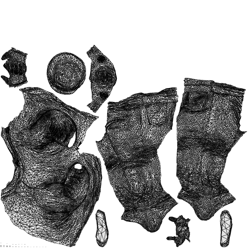 realistic 3D man casual standing, scanned archviz people for Blender and 3ds Max, wireframe top-down view