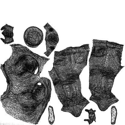 realistic 3D man casual standing, scanned archviz people for Blender and 3ds Max, wireframe top-down view