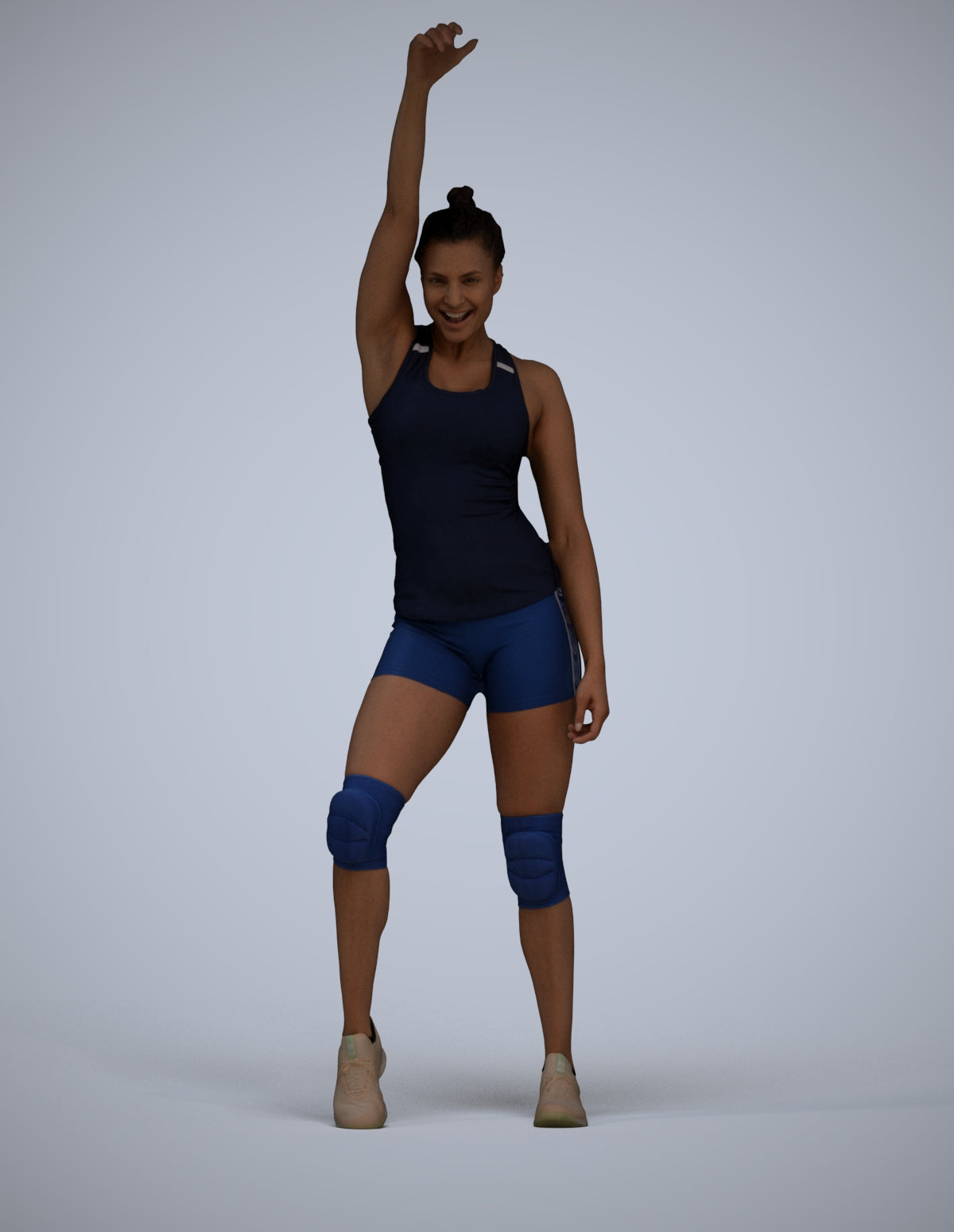 3D people model woman sport, scanned human for 3ds Max rendering