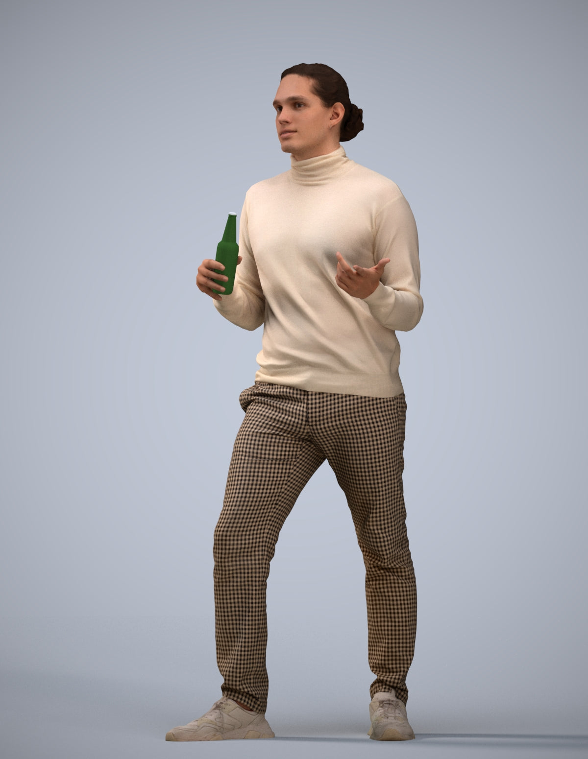 photogrammetry 3D man casual standing, realistic human model archviz FBX