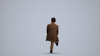 3D people model man business sitting, scanned human for 3ds Max rendering, front view render