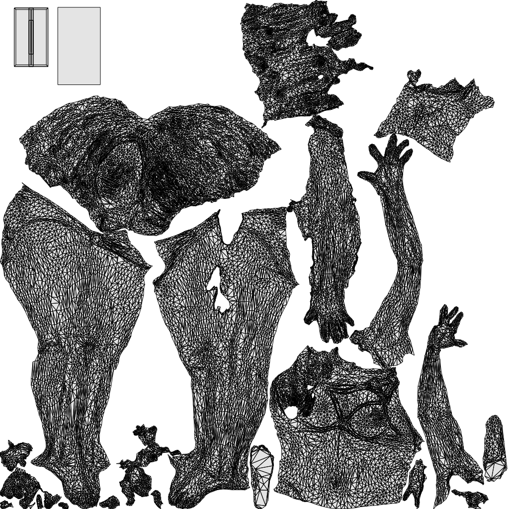 3D people model woman pool, scanned human for 3ds Max rendering, wireframe top-down view
