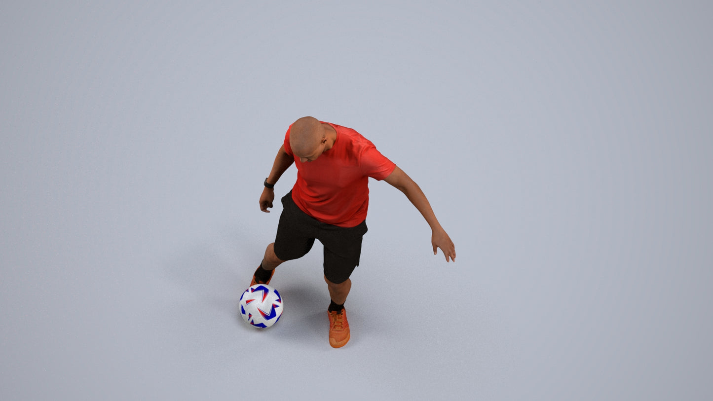 3D people model man sport, scanned human for 3ds Max rendering, back view render