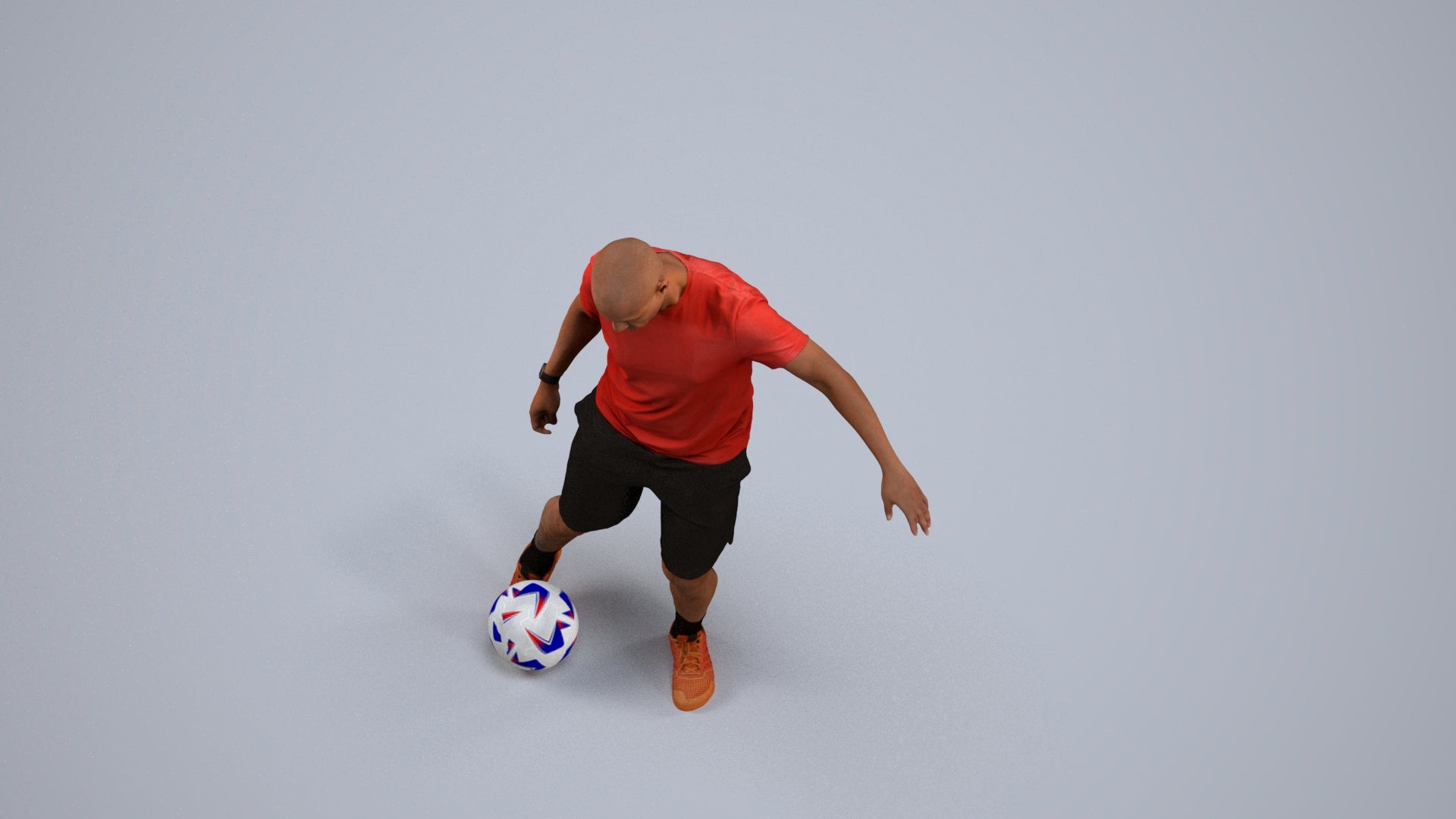 3D people model man sport, scanned human for 3ds Max rendering, back view render