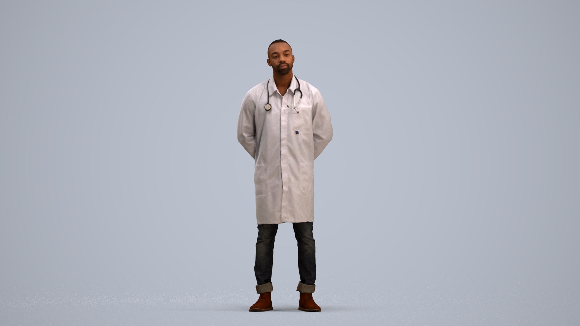 photogrammetry 3D man medical, realistic human model archviz FBX, standing pose render