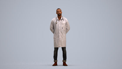 photogrammetry 3D man medical, realistic human model archviz FBX, standing pose render