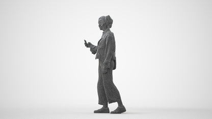 3D people model woman casual walking, scanned human for 3ds Max rendering, square thumbnail