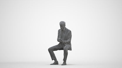photogrammetry 3D man business, realistic human model archviz FBX, three-quarter front view render