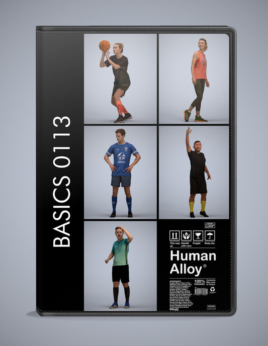 scanned 3D people sport collection, 5 photogrammetry models for Enscape and V-Ray