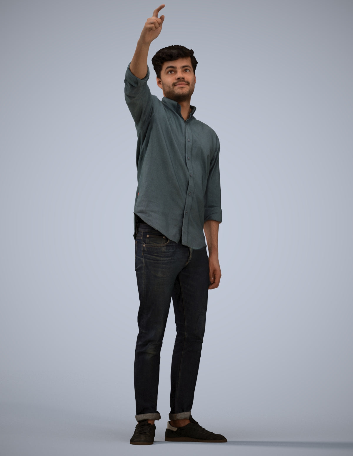 realistic 3D human man casual standing, archviz people FBX OBJ for Blender